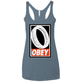 T-Shirts Indigo / X-Small Obey One Ring Women's Triblend Racerback Tank