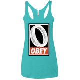 T-Shirts Tahiti Blue / X-Small Obey One Ring Women's Triblend Racerback Tank