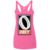 T-Shirts Vintage Pink / X-Small Obey One Ring Women's Triblend Racerback Tank