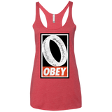 T-Shirts Vintage Red / X-Small Obey One Ring Women's Triblend Racerback Tank