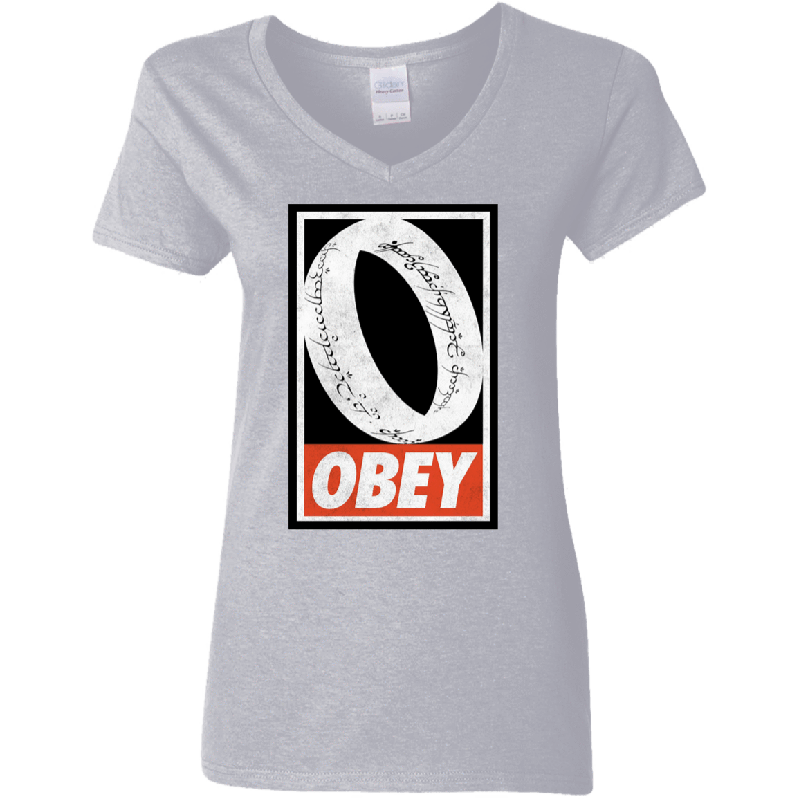 T-Shirts Sport Grey / S Obey One Ring Women's V-Neck T-Shirt