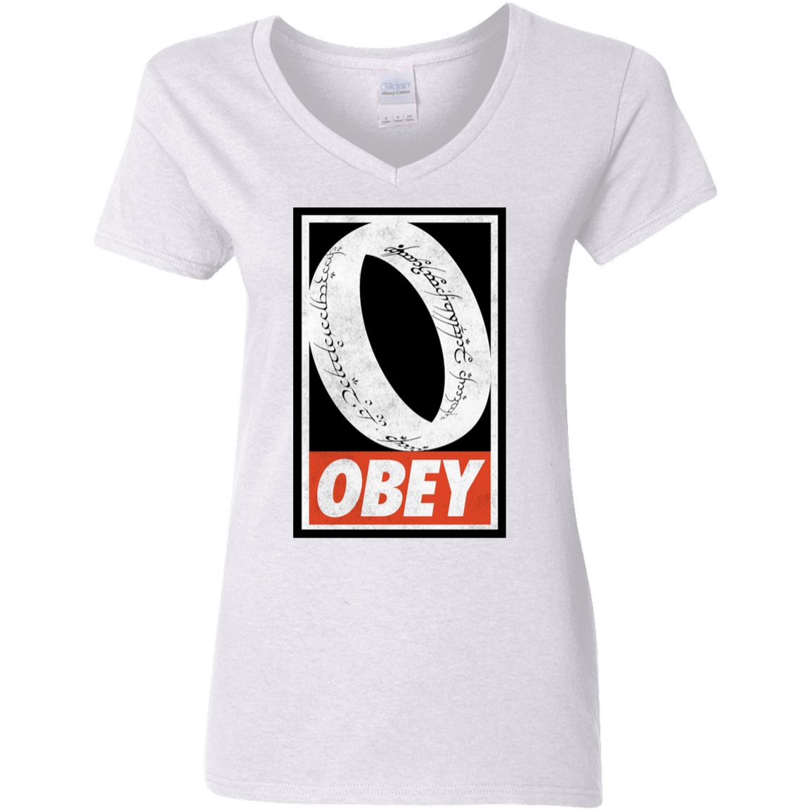 T-Shirts White / S Obey One Ring Women's V-Neck T-Shirt