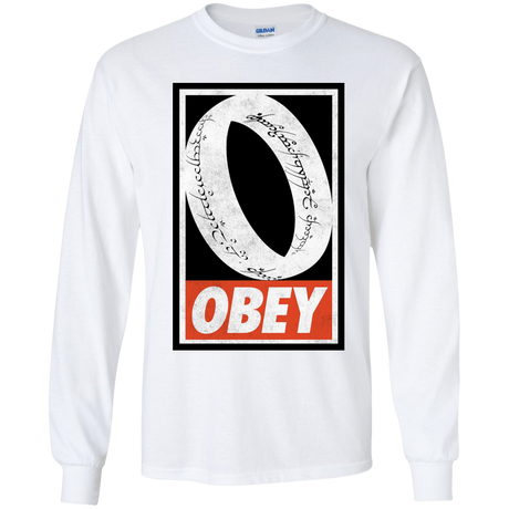 T-Shirts White / YS Obey One Ring Youth Long Sleeve T-Shirt