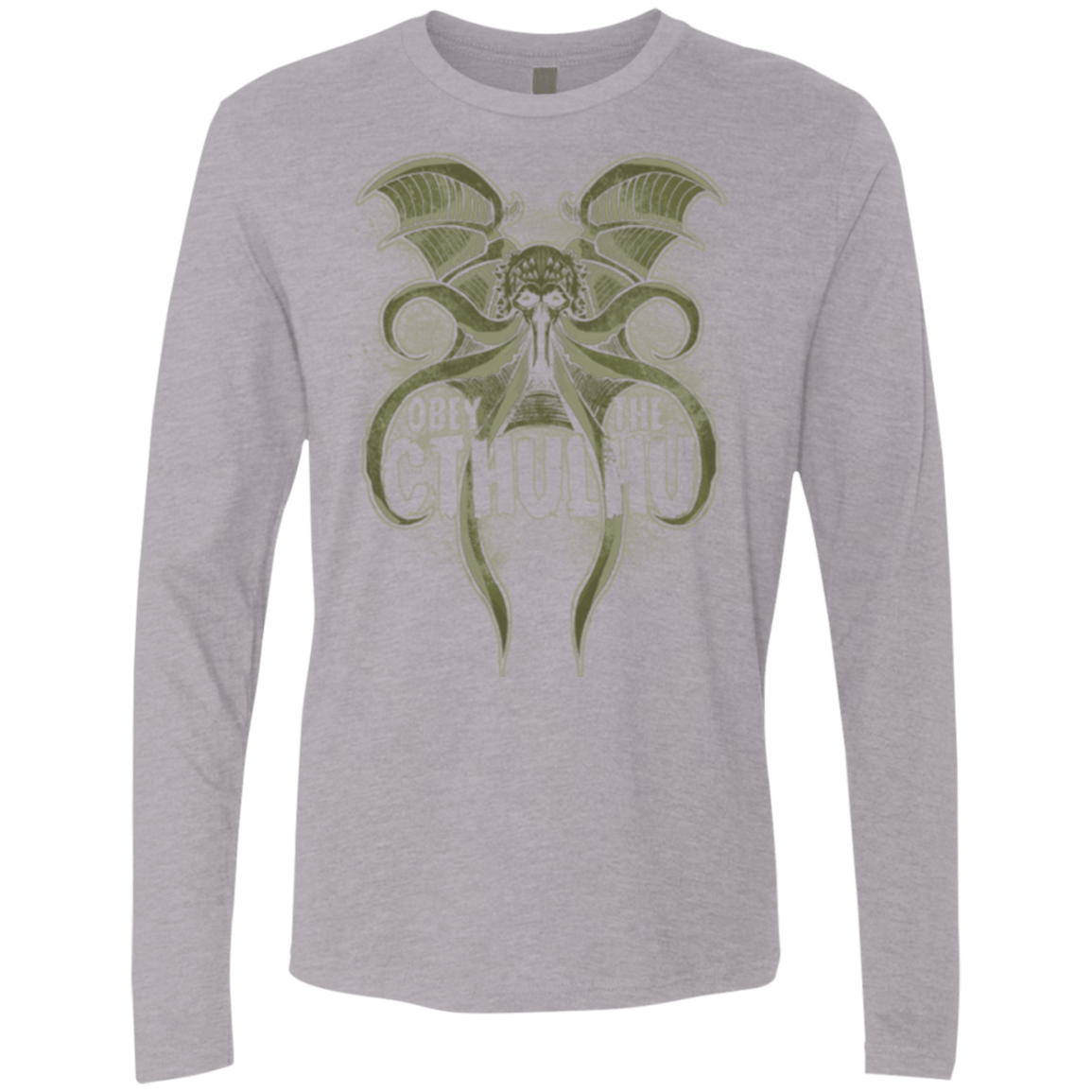 T-Shirts Heather Grey / Small Obey the Cthulhu Men's Premium Long Sleeve