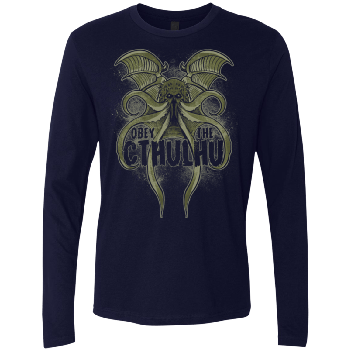 T-Shirts Midnight Navy / Small Obey the Cthulhu Men's Premium Long Sleeve