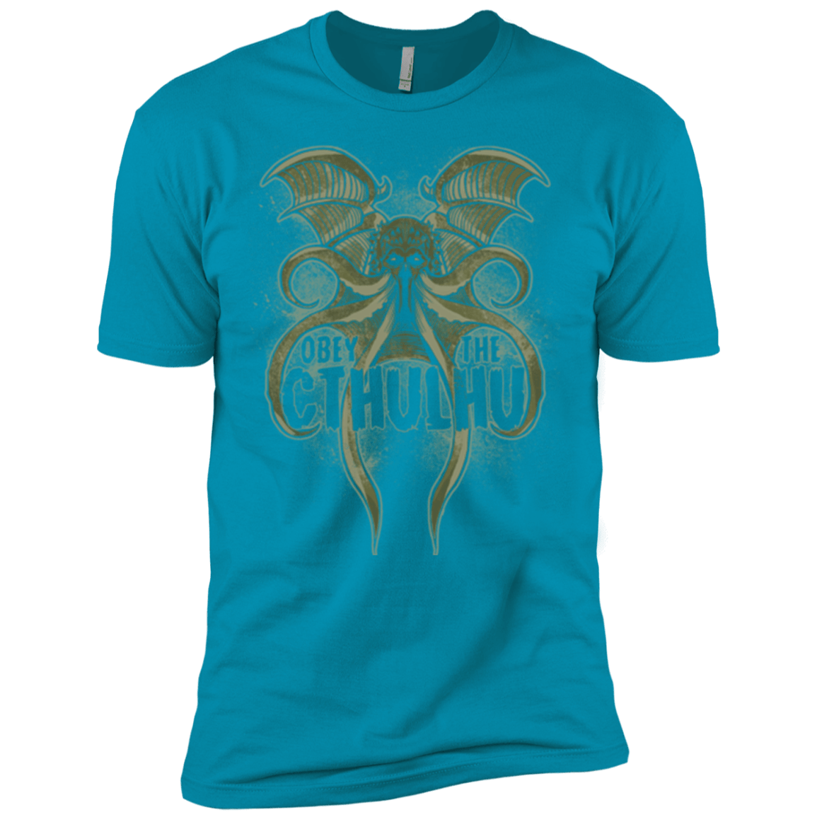 T-Shirts Turquoise / X-Small Obey the Cthulhu Men's Premium T-Shirt