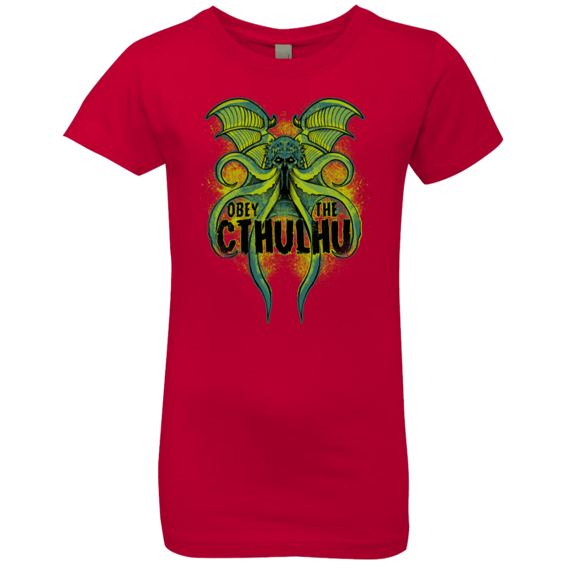 T-Shirts Red / YXS Obey the Cthulhu Neon Girls Premium T-Shirt
