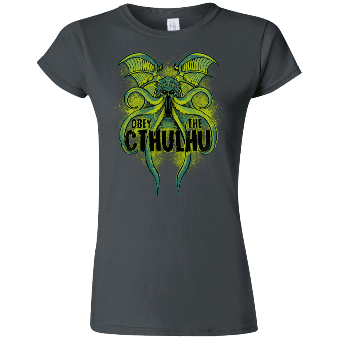 T-Shirts Charcoal / S Obey the Cthulhu Neon Junior Slimmer-Fit T-Shirt
