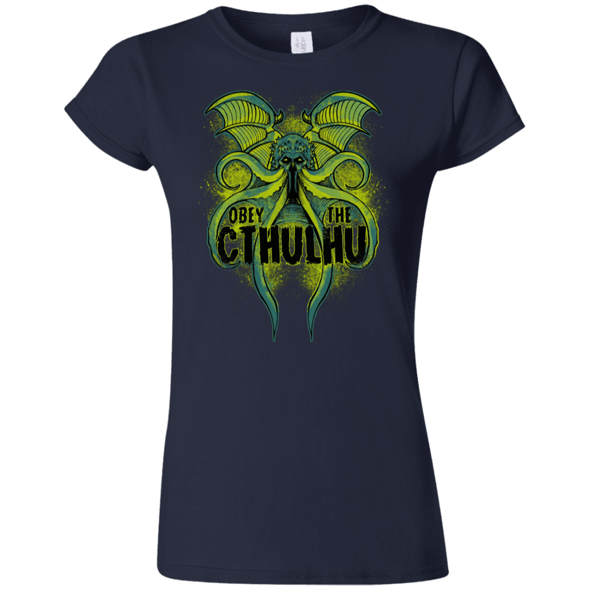 T-Shirts Navy / S Obey the Cthulhu Neon Junior Slimmer-Fit T-Shirt