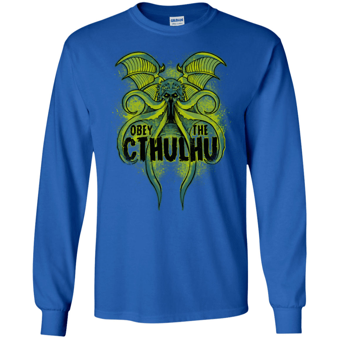 T-Shirts Royal / S Obey the Cthulhu Neon Men's Long Sleeve T-Shirt