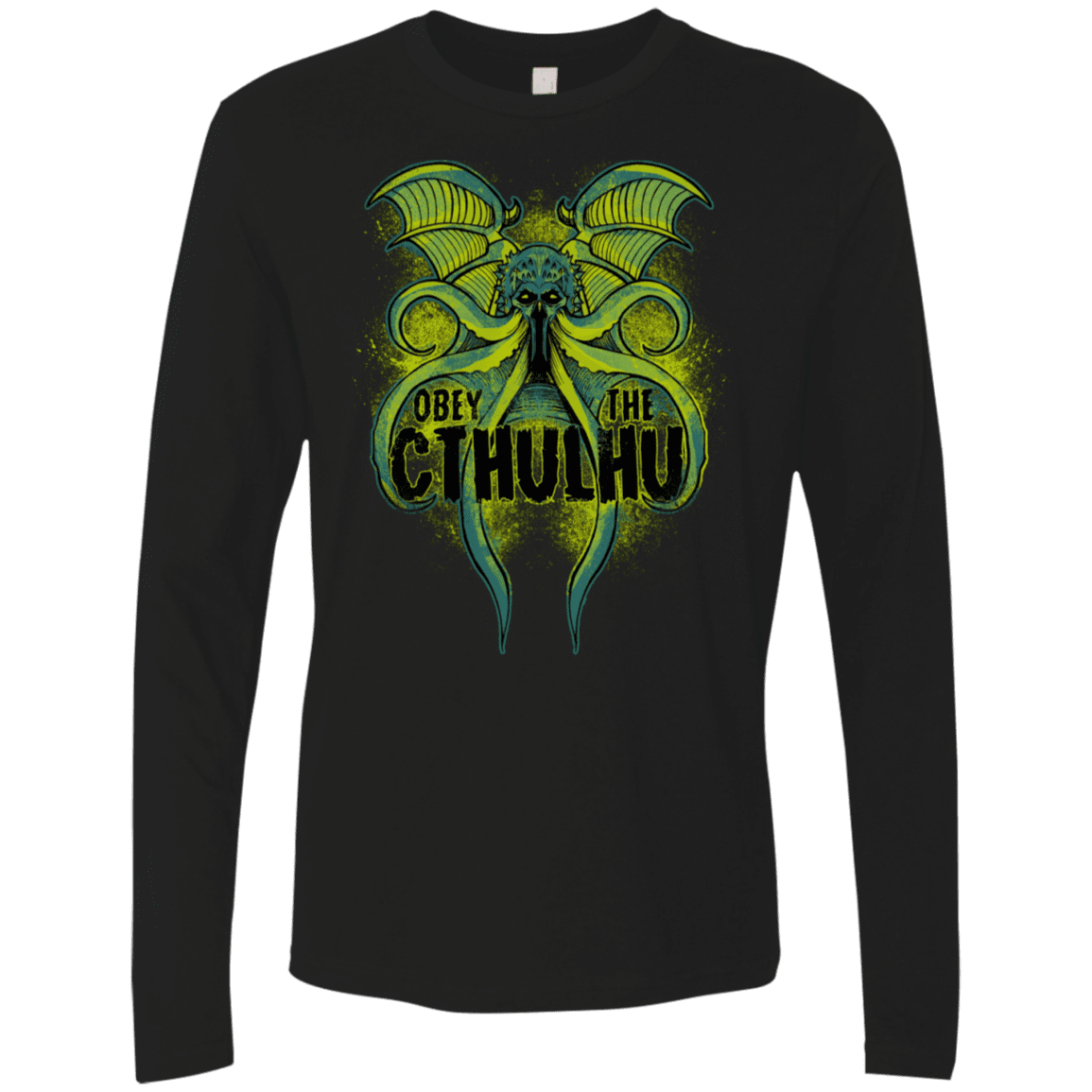 T-Shirts Black / S Obey the Cthulhu Neon Men's Premium Long Sleeve