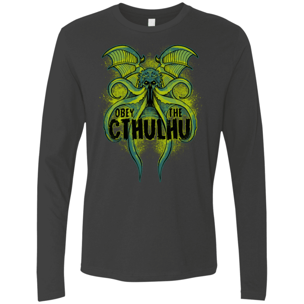 T-Shirts Heavy Metal / S Obey the Cthulhu Neon Men's Premium Long Sleeve