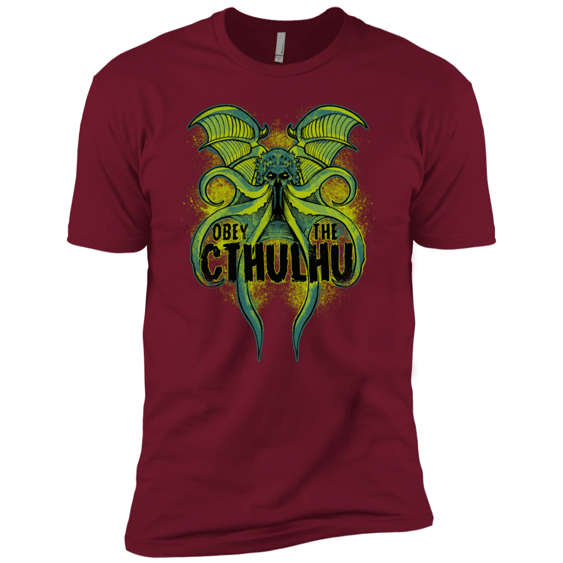 T-Shirts Cardinal / X-Small Obey the Cthulhu Neon Men's Premium T-Shirt