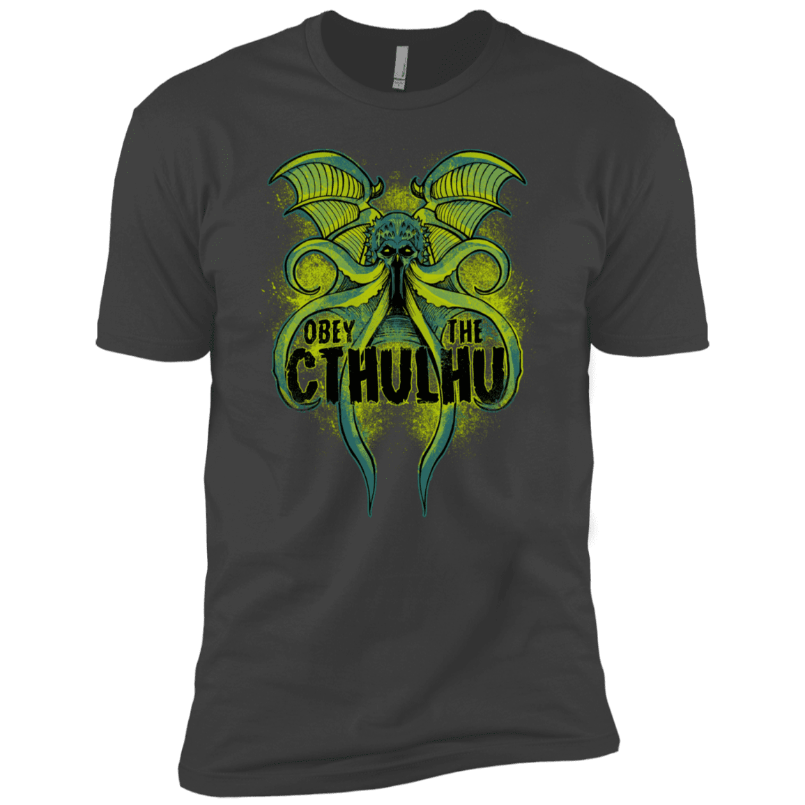 T-Shirts Heavy Metal / X-Small Obey the Cthulhu Neon Men's Premium T-Shirt