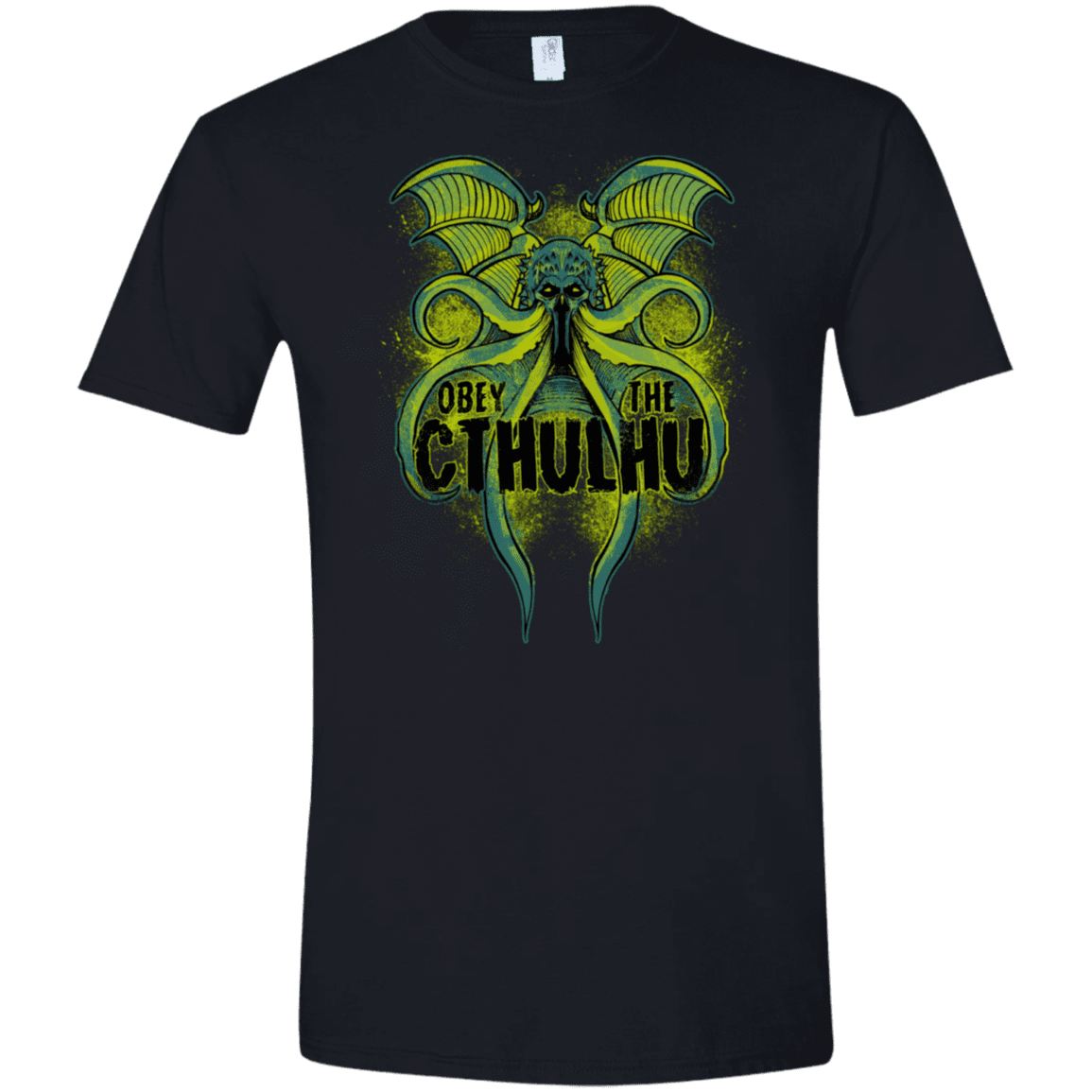 T-Shirts Black / X-Small Obey the Cthulhu Neon Men's Semi-Fitted Softstyle