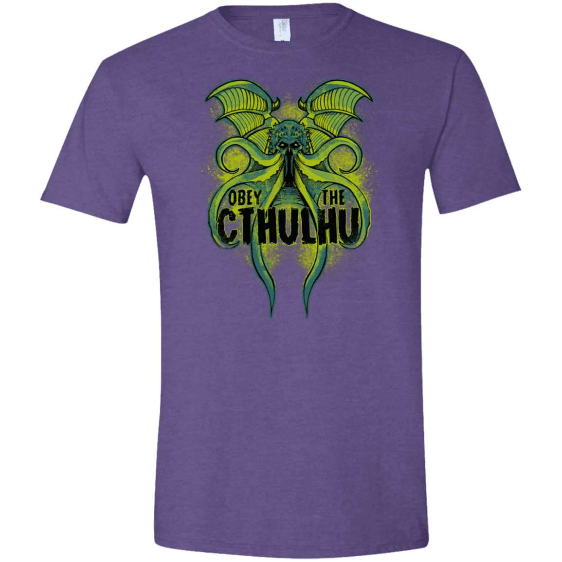 T-Shirts Heather Purple / S Obey the Cthulhu Neon Men's Semi-Fitted Softstyle