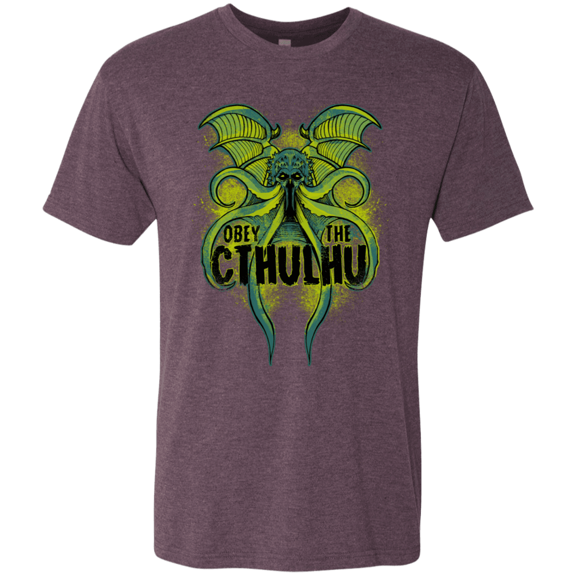 T-Shirts Vintage Purple / S Obey the Cthulhu Neon Men's Triblend T-Shirt