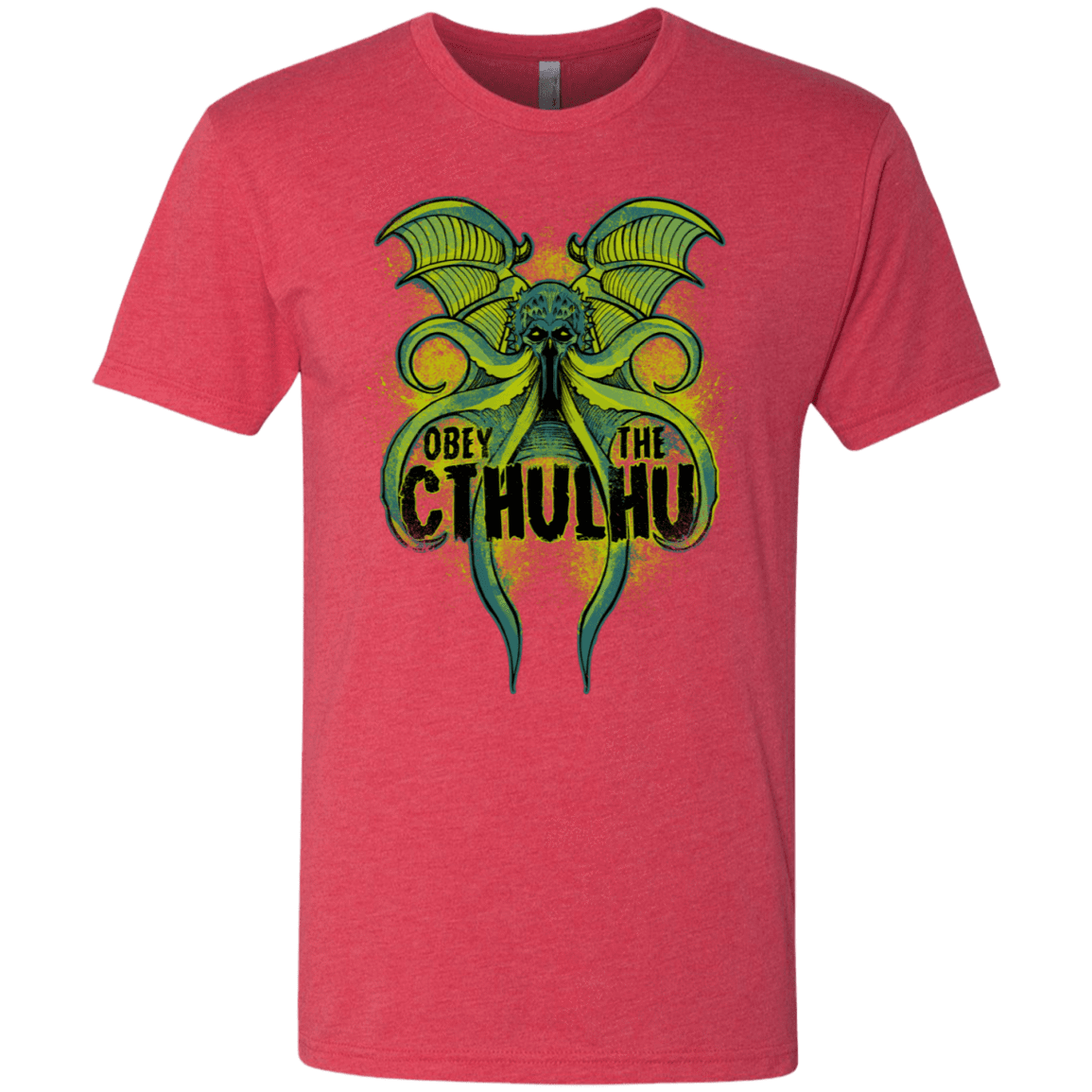 T-Shirts Vintage Red / S Obey the Cthulhu Neon Men's Triblend T-Shirt