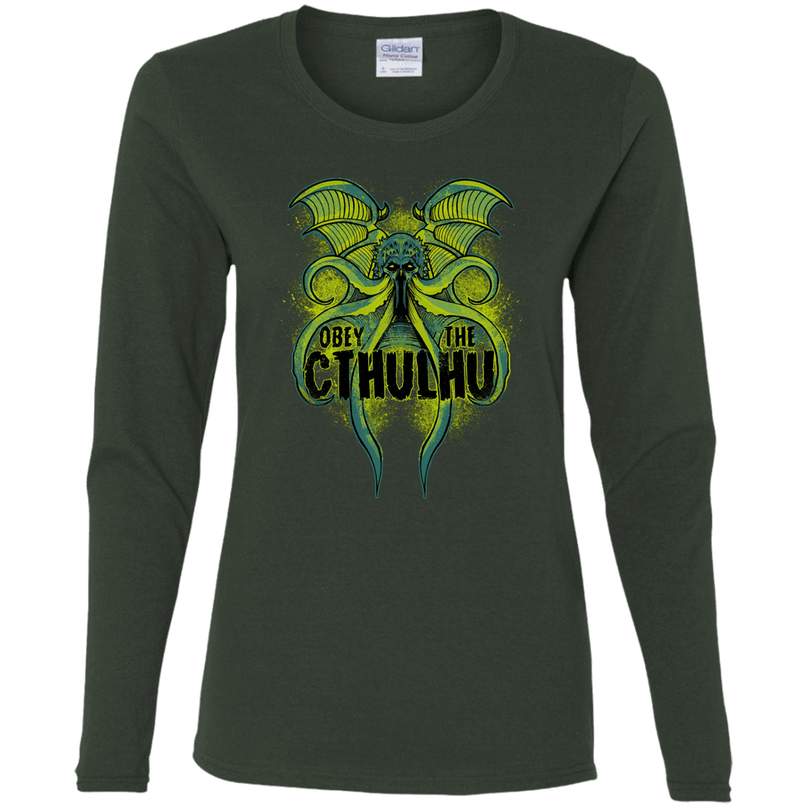 T-Shirts Forest / S Obey the Cthulhu Neon Women's Long Sleeve T-Shirt