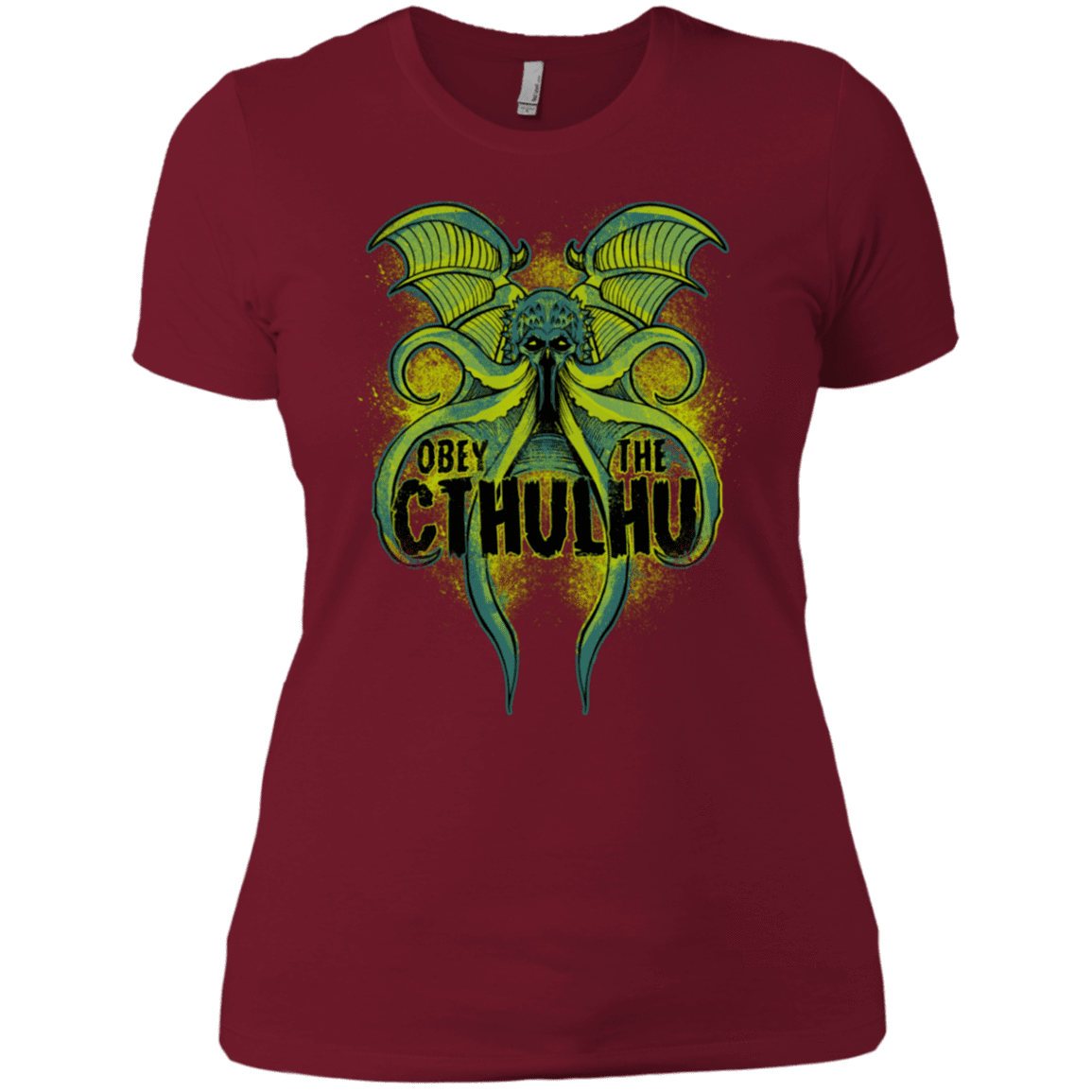 T-Shirts Scarlet / X-Small Obey the Cthulhu Neon Women's Premium T-Shirt