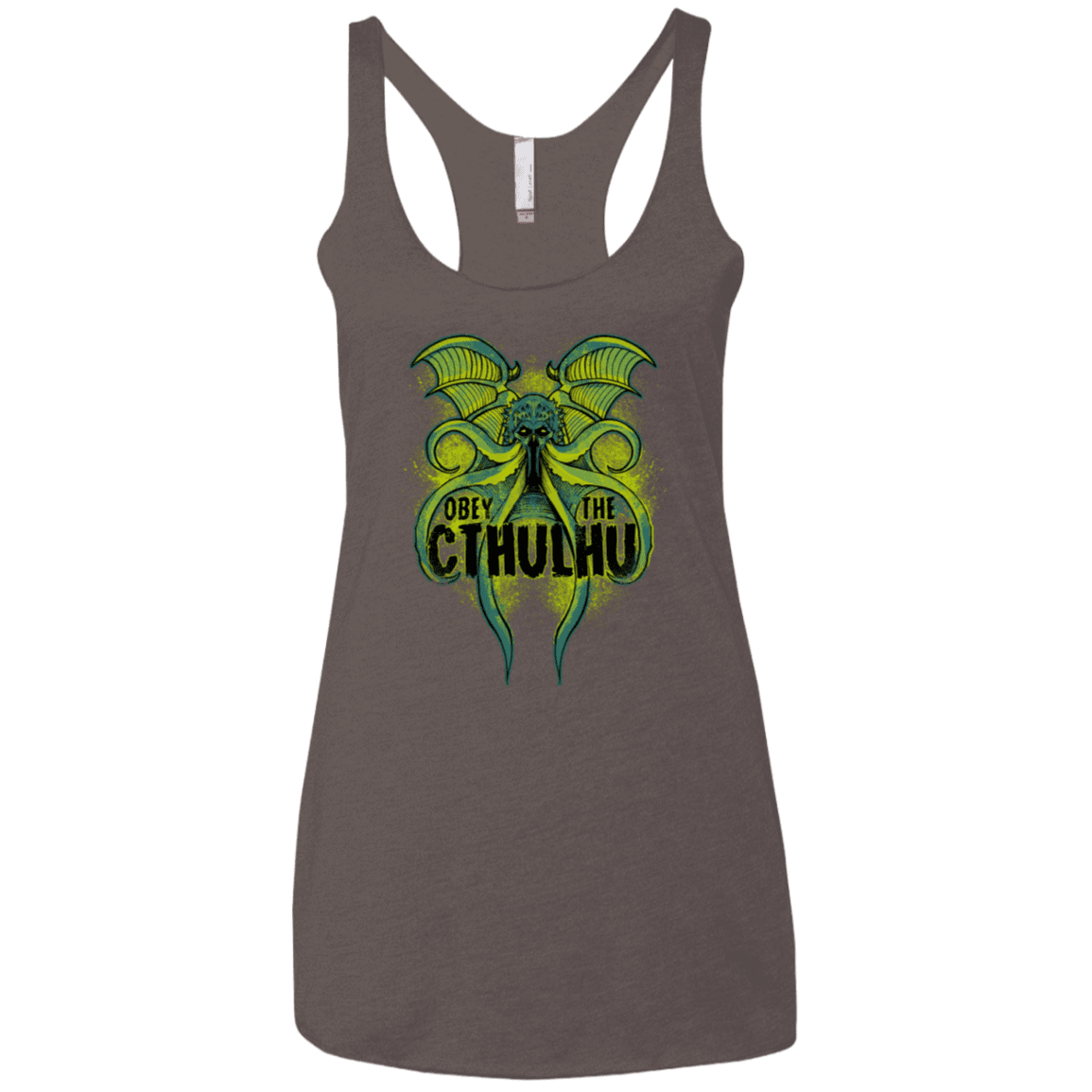 T-Shirts Macchiato / X-Small Obey the Cthulhu Neon Women's Triblend Racerback Tank