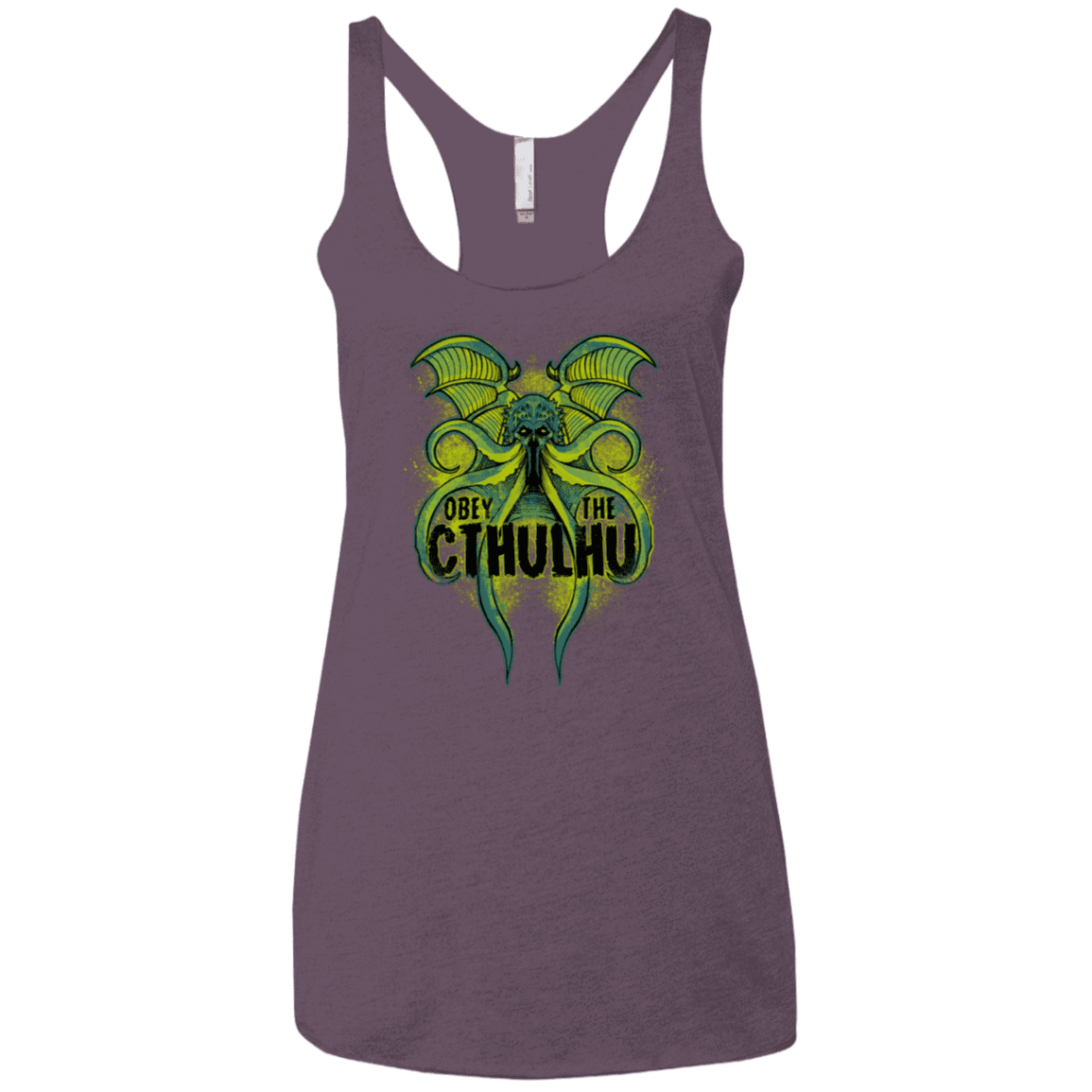 T-Shirts Vintage Purple / X-Small Obey the Cthulhu Neon Women's Triblend Racerback Tank
