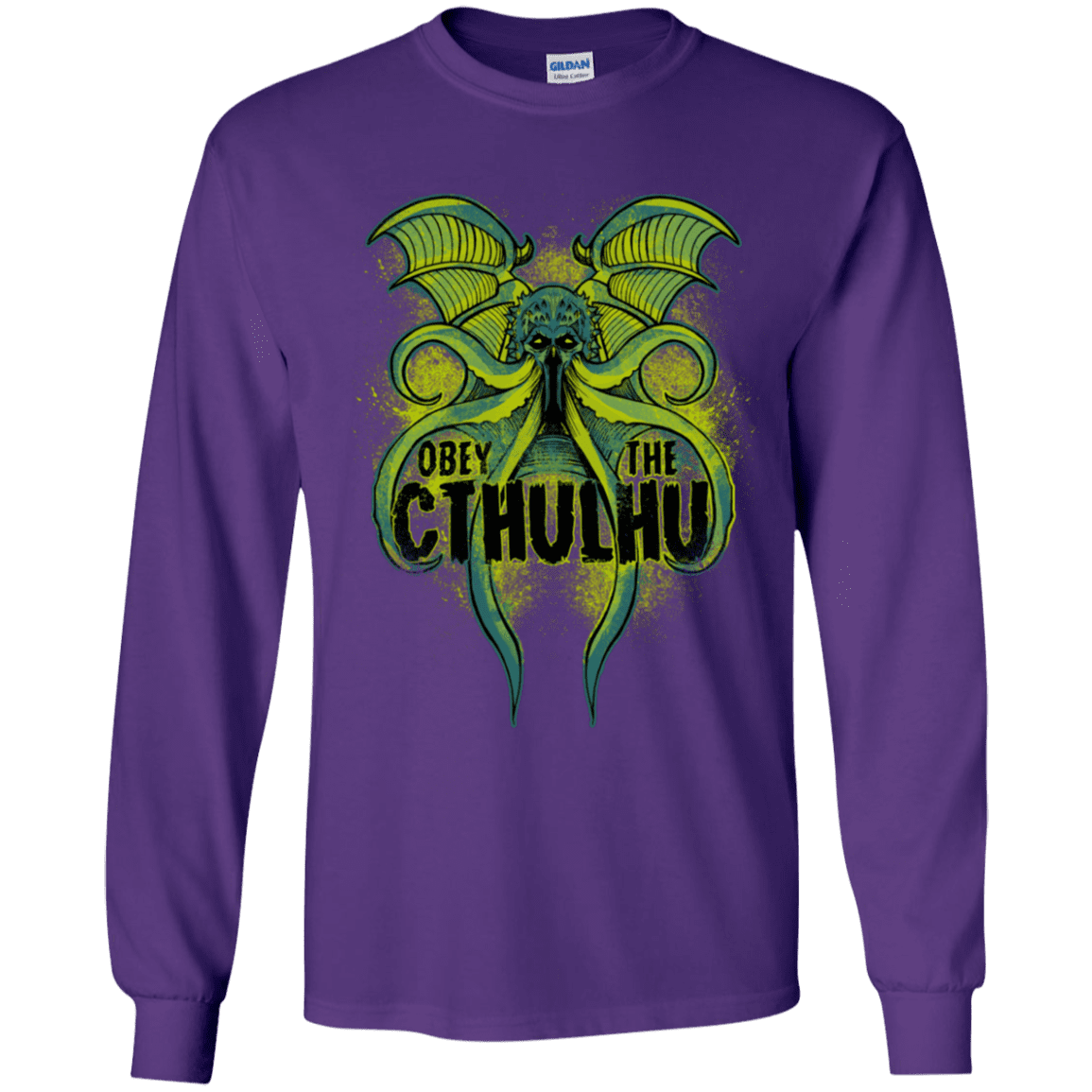 T-Shirts Purple / YS Obey the Cthulhu Neon Youth Long Sleeve T-Shirt