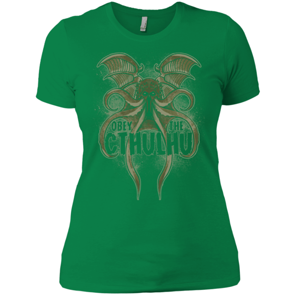T-Shirts Kelly Green / X-Small Obey the Cthulhu Women's Premium T-Shirt