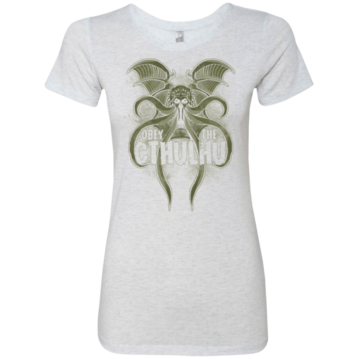 T-Shirts Heather White / Small Obey the Cthulhu Women's Triblend T-Shirt