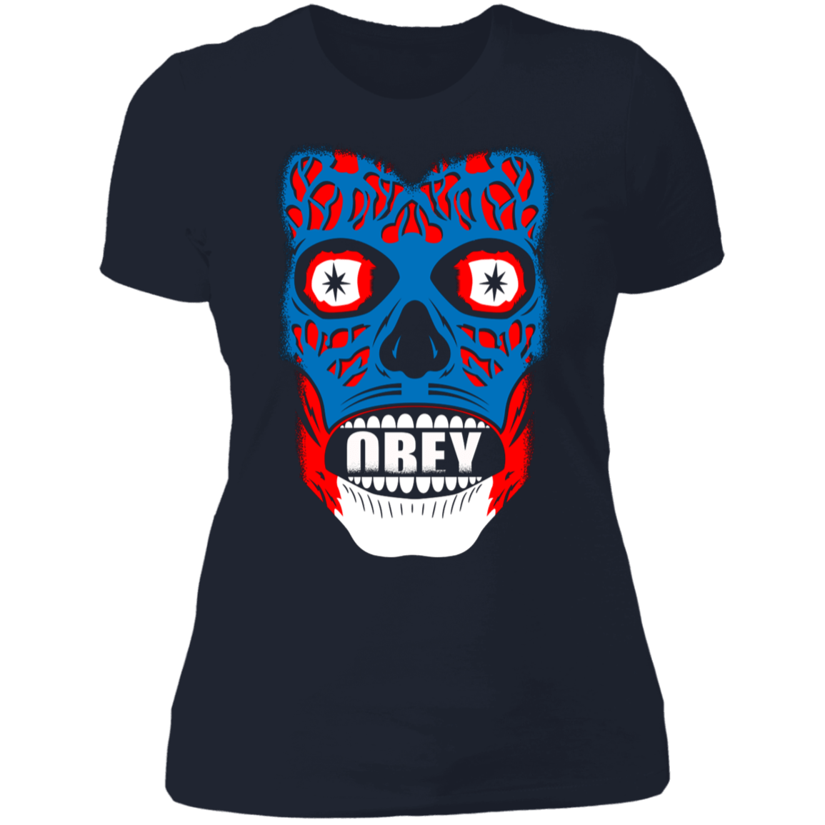 T-Shirts Midnight Navy / S Obey They Live Women's Premium T-Shirt