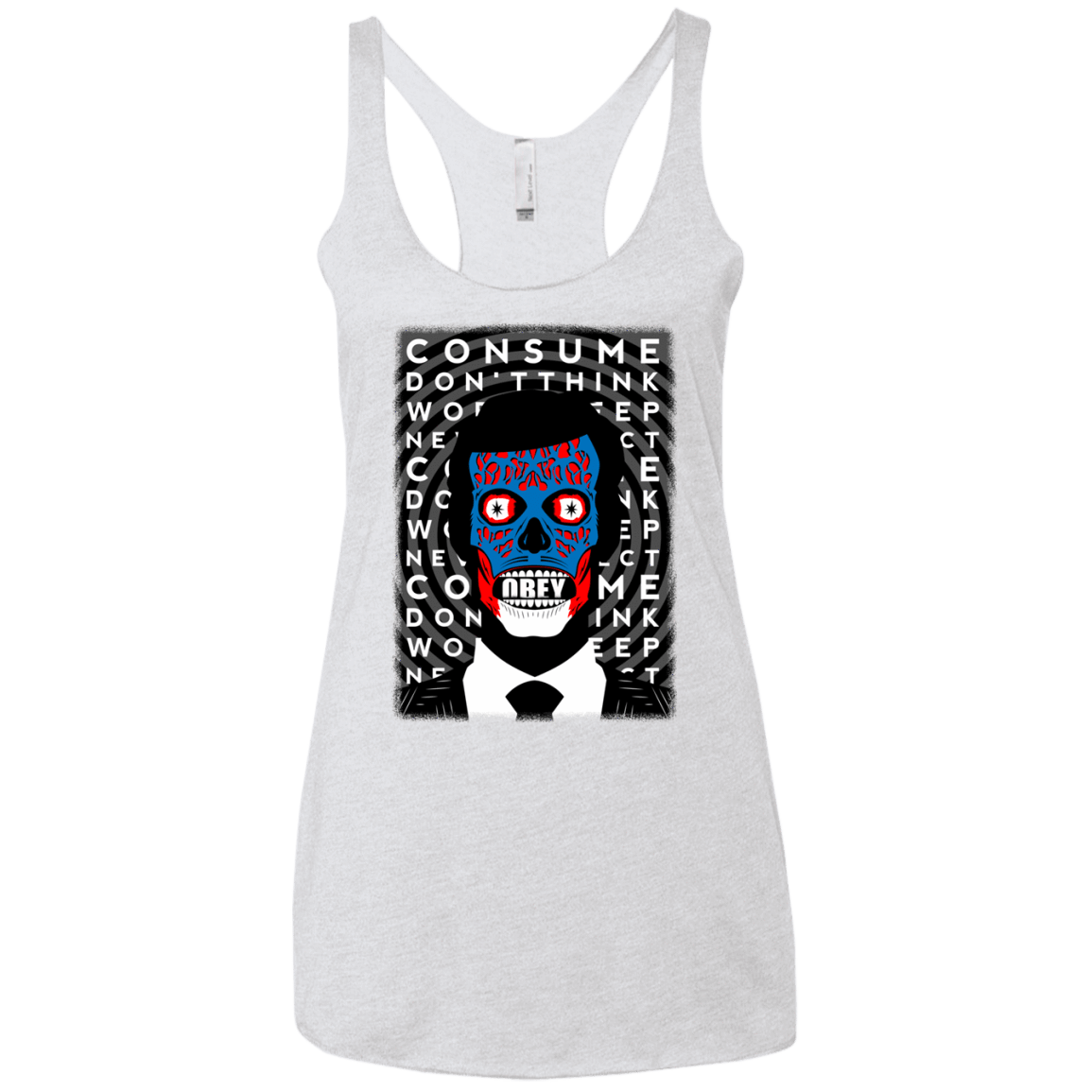 T-Shirts Heather White / X-Small OBEY Women's Triblend Racerback Tank