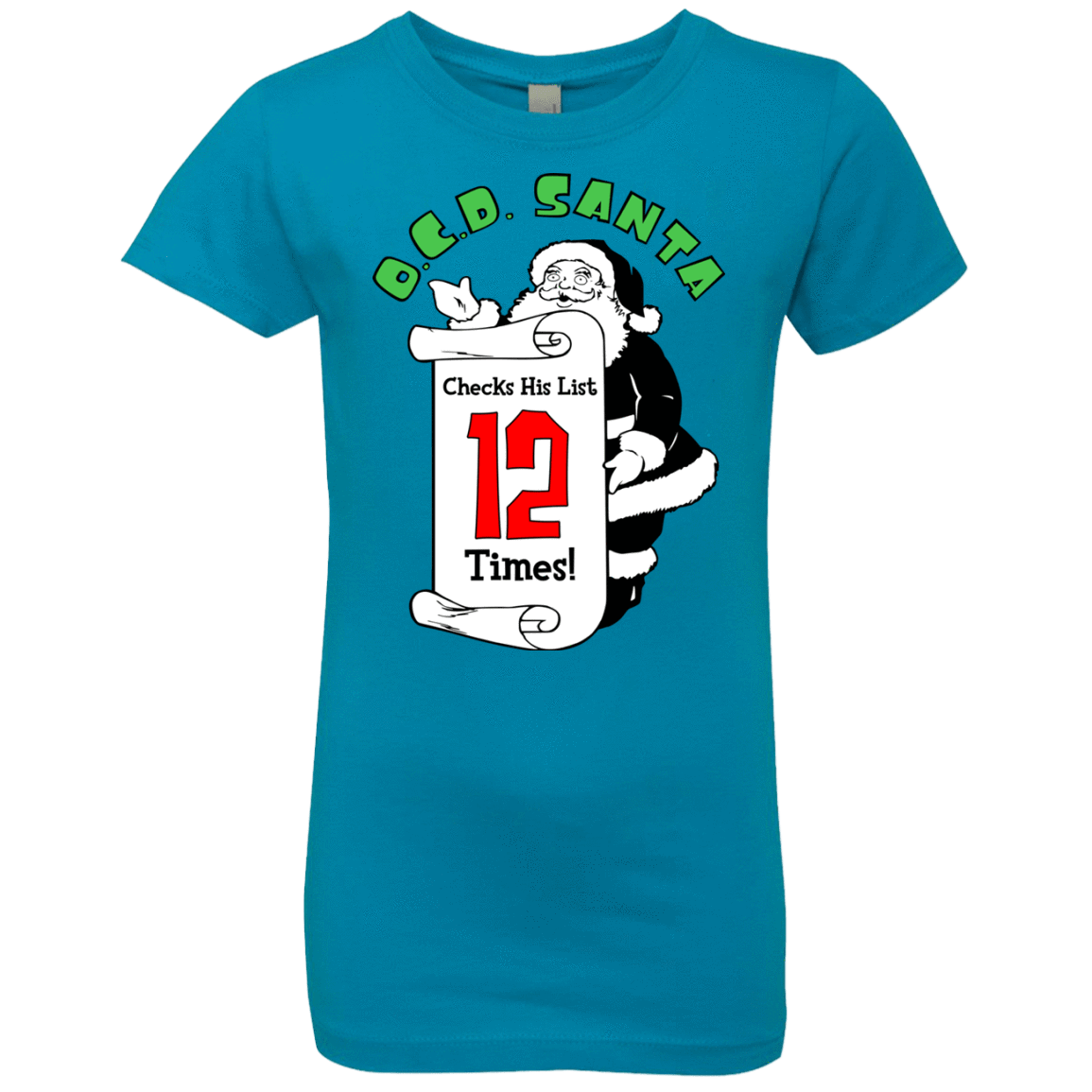 T-Shirts Turquoise / YXS OCD Santa Girls Premium T-Shirt
