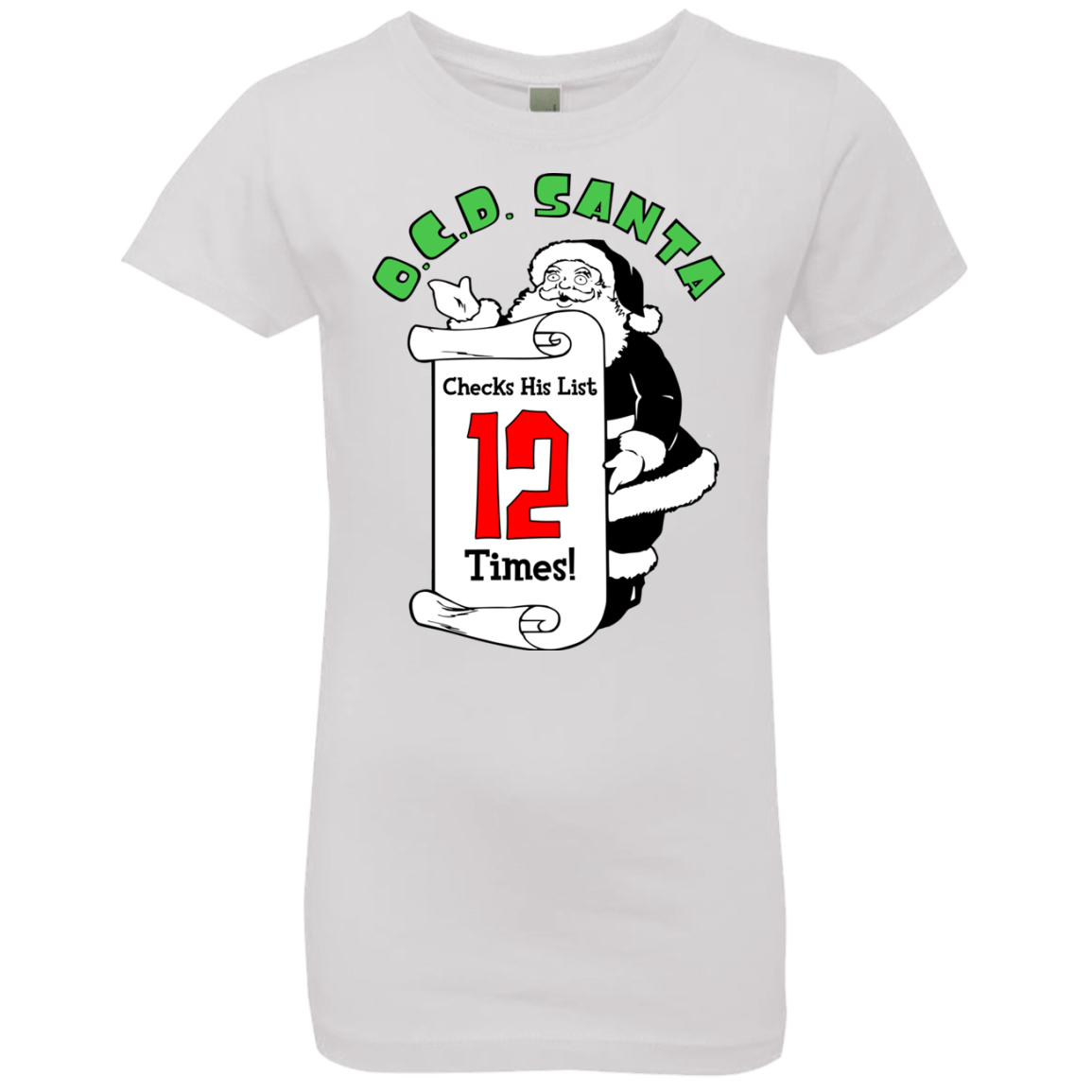 T-Shirts White / YXS OCD Santa Girls Premium T-Shirt