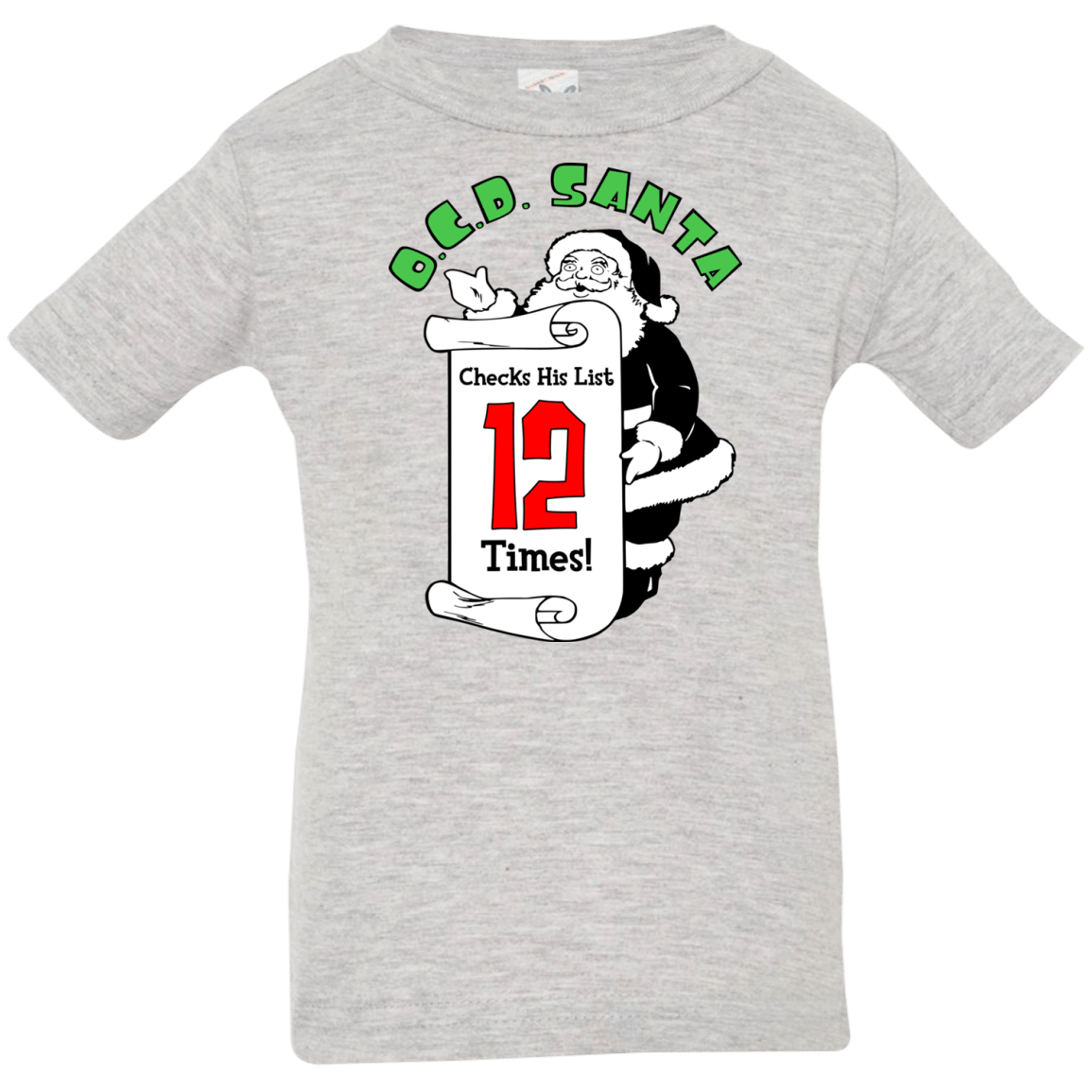 T-Shirts Heather Grey / 6 Months OCD Santa Infant Premium T-Shirt