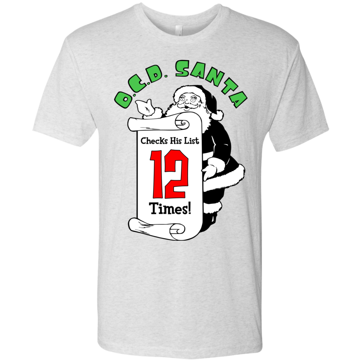 T-Shirts Heather White / Small OCD Santa Men's Triblend T-Shirt
