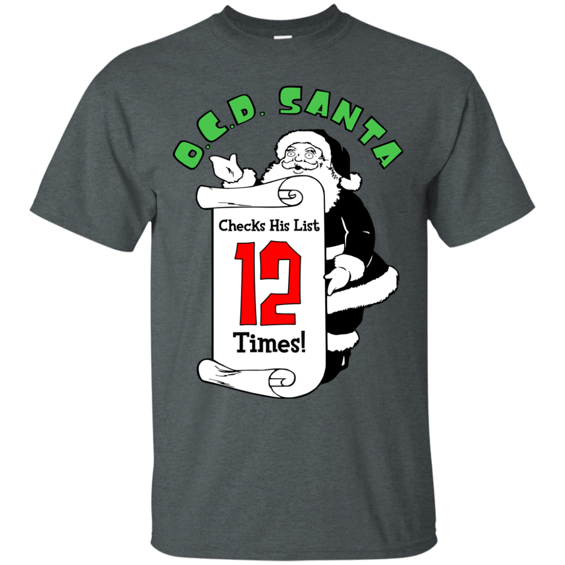 T-Shirts Dark Heather / Small OCD Santa T-Shirt
