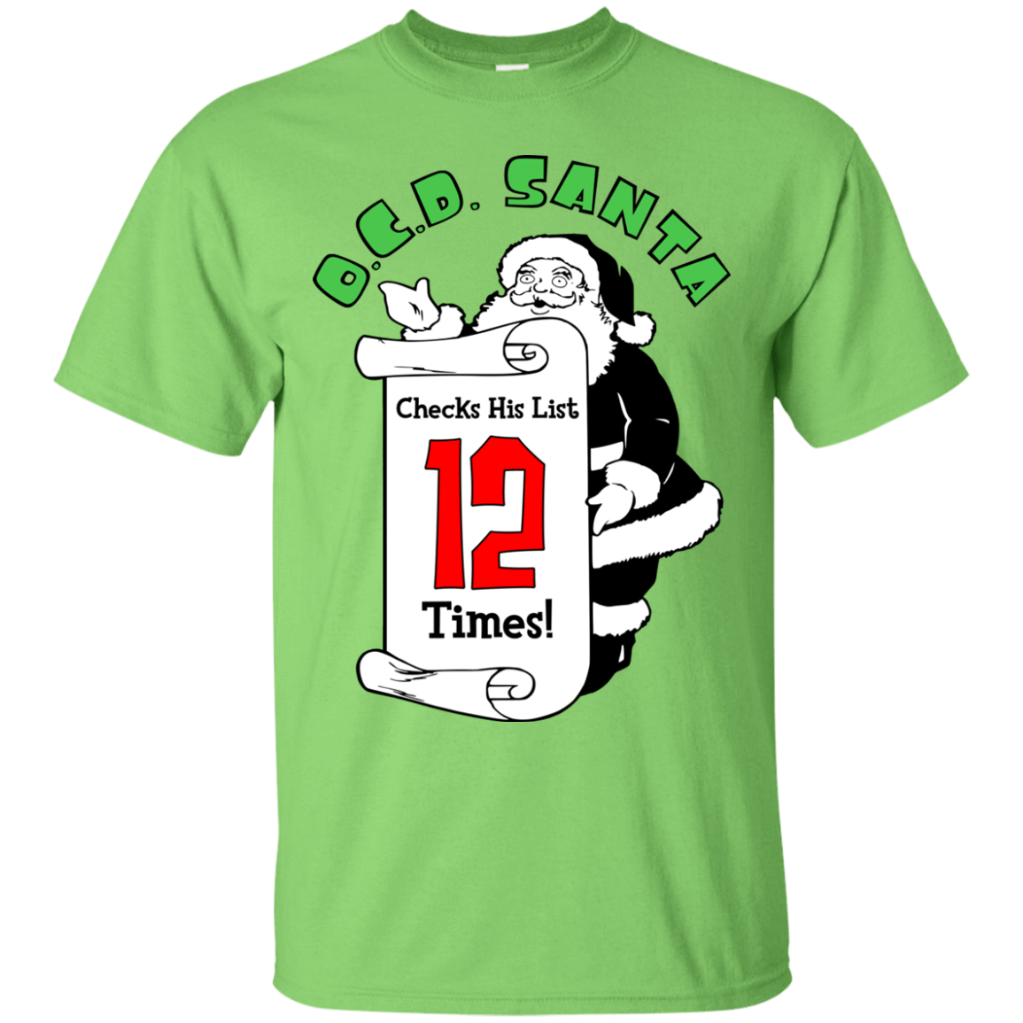 T-Shirts Lime / Small OCD Santa T-Shirt