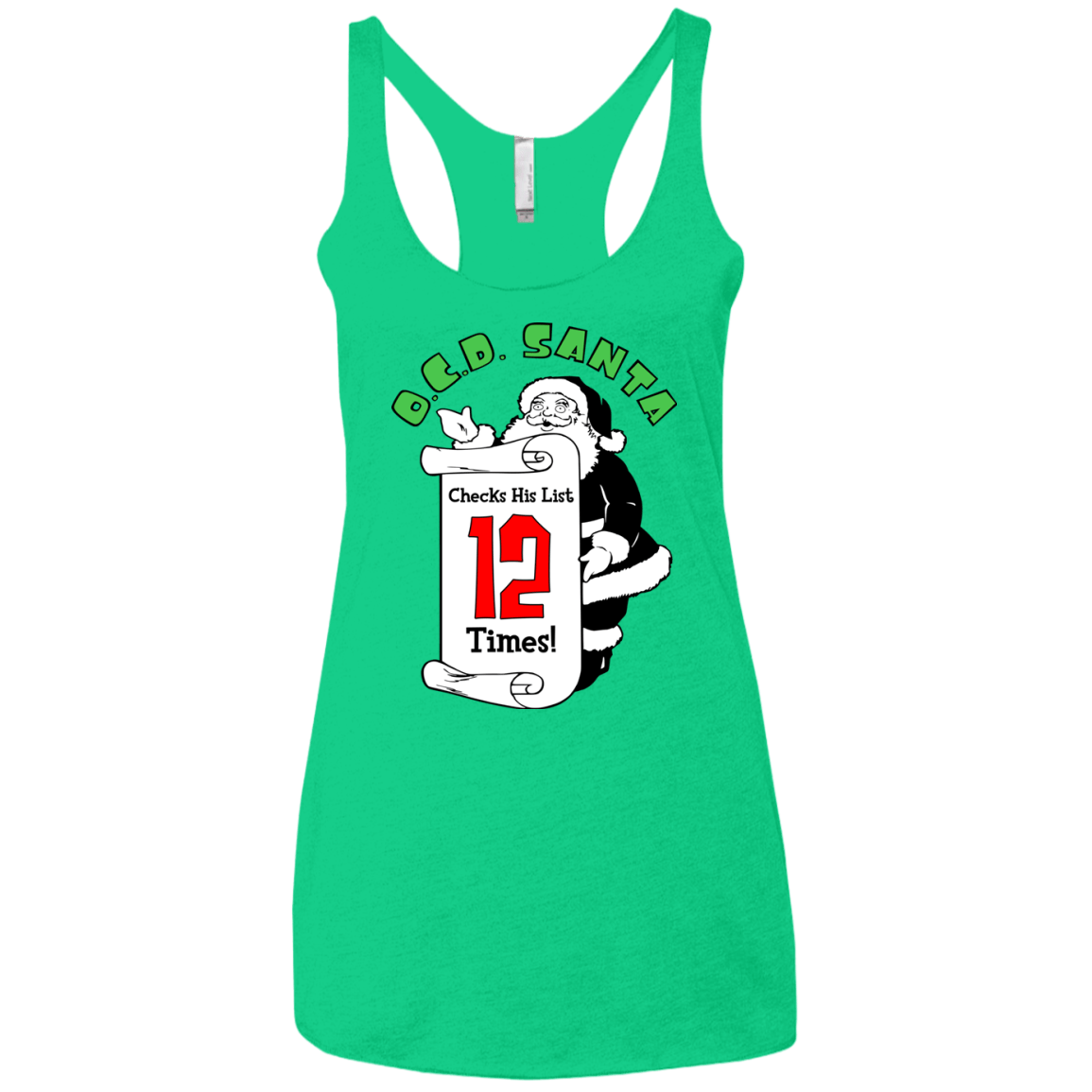 T-Shirts Envy / X-Small OCD Santa Women's Triblend Racerback Tank