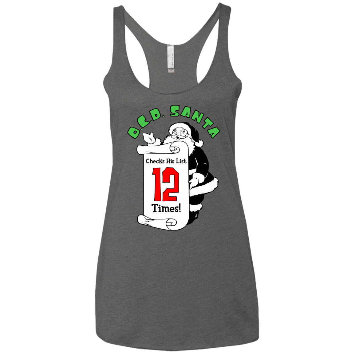 T-Shirts Premium Heather / X-Small OCD Santa Women's Triblend Racerback Tank