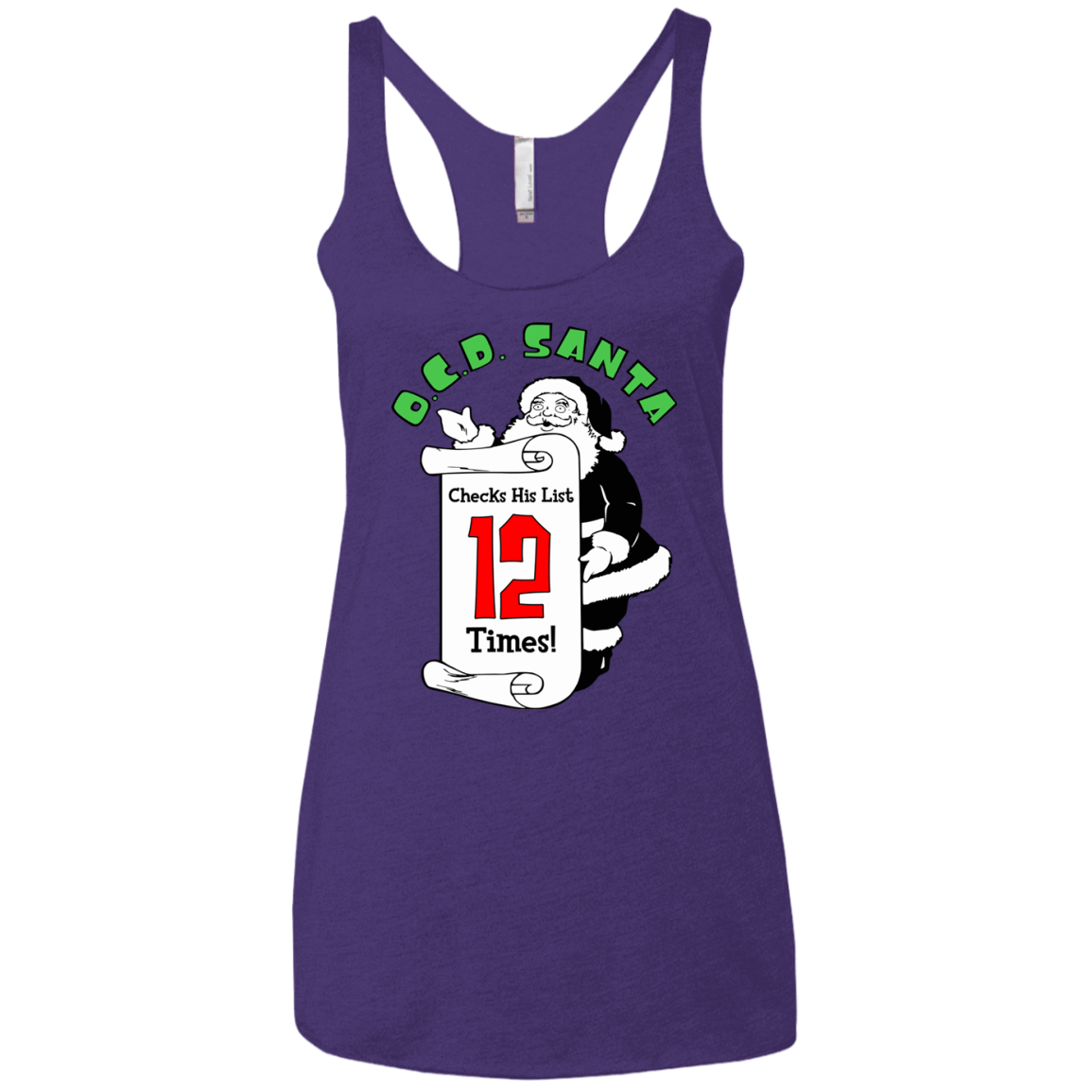 T-Shirts Purple Rush / X-Small OCD Santa Women's Triblend Racerback Tank