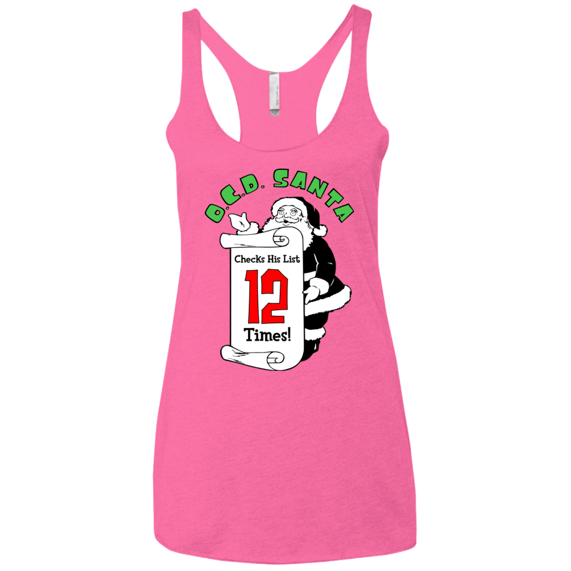 T-Shirts Vintage Pink / X-Small OCD Santa Women's Triblend Racerback Tank
