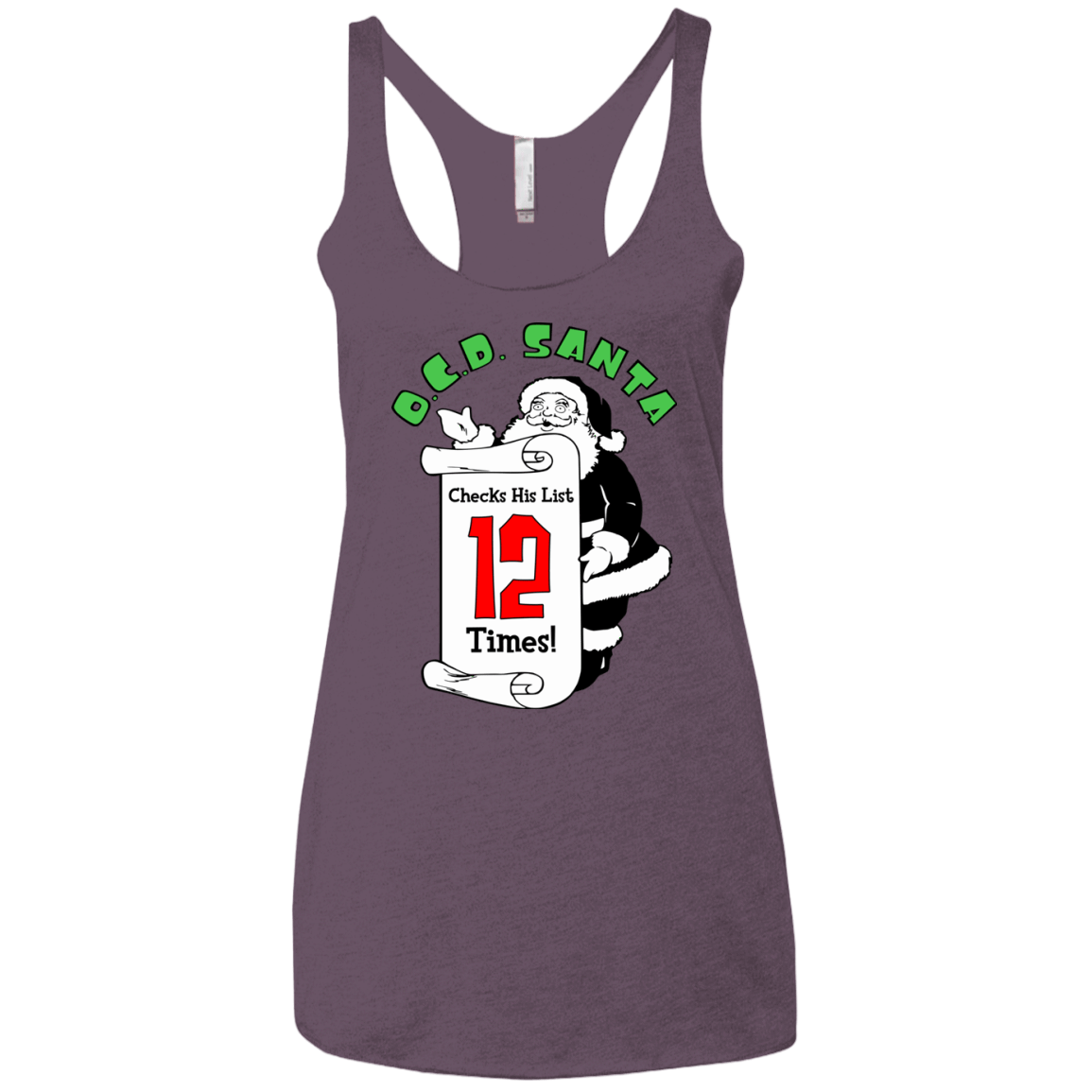 T-Shirts Vintage Purple / X-Small OCD Santa Women's Triblend Racerback Tank