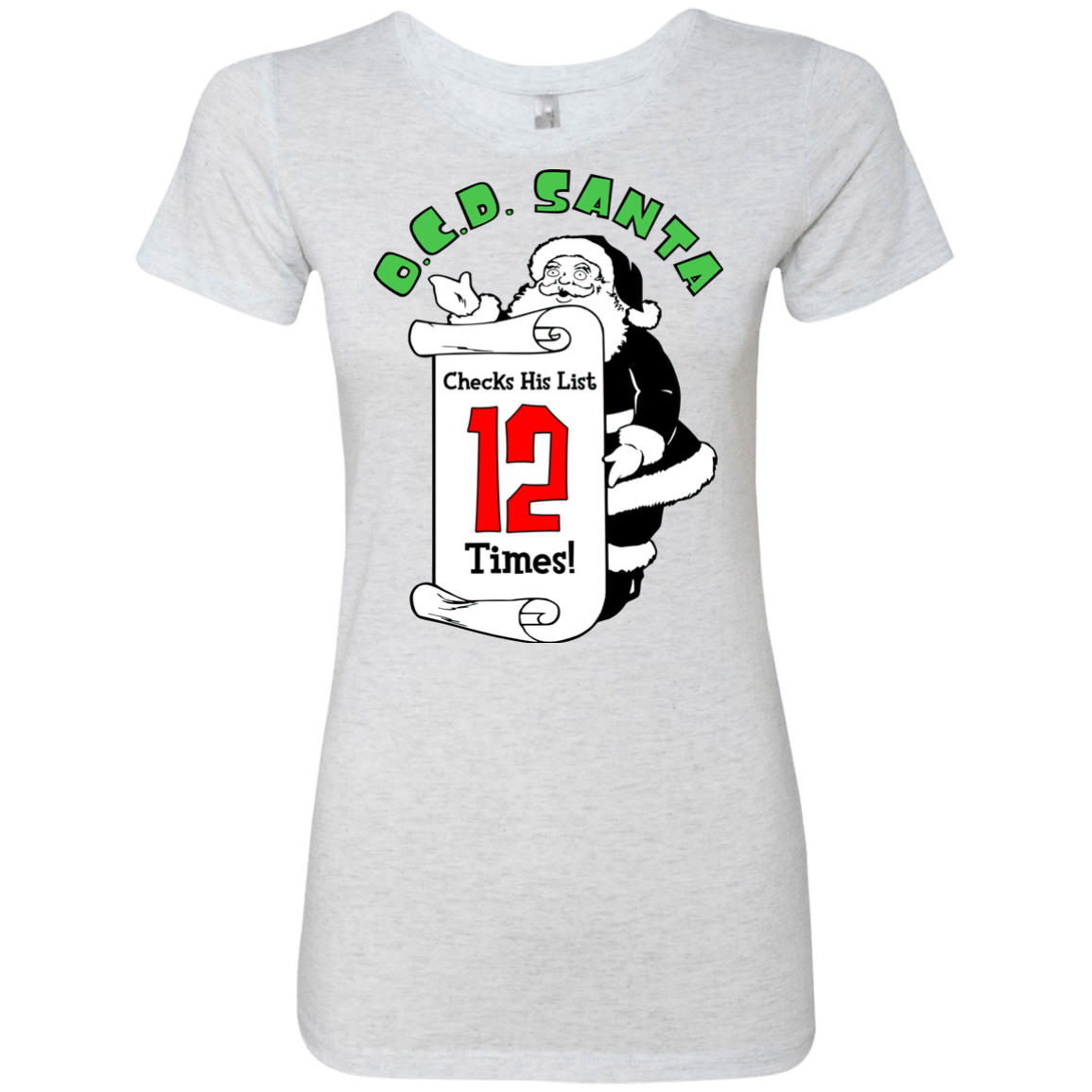 T-Shirts Heather White / Small OCD Santa Women's Triblend T-Shirt
