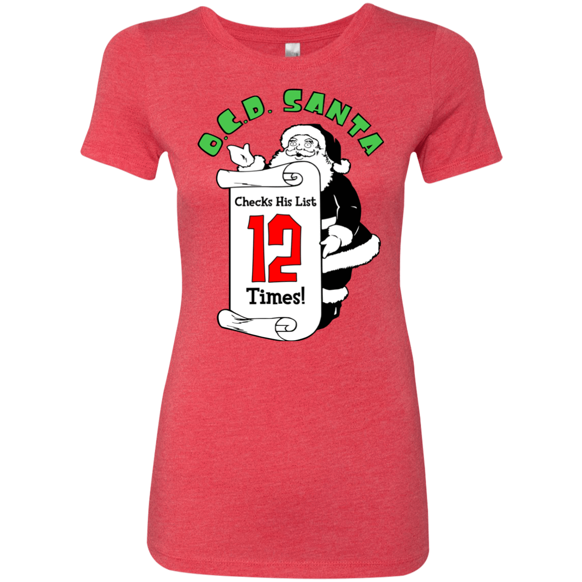 T-Shirts Vintage Red / Small OCD Santa Women's Triblend T-Shirt