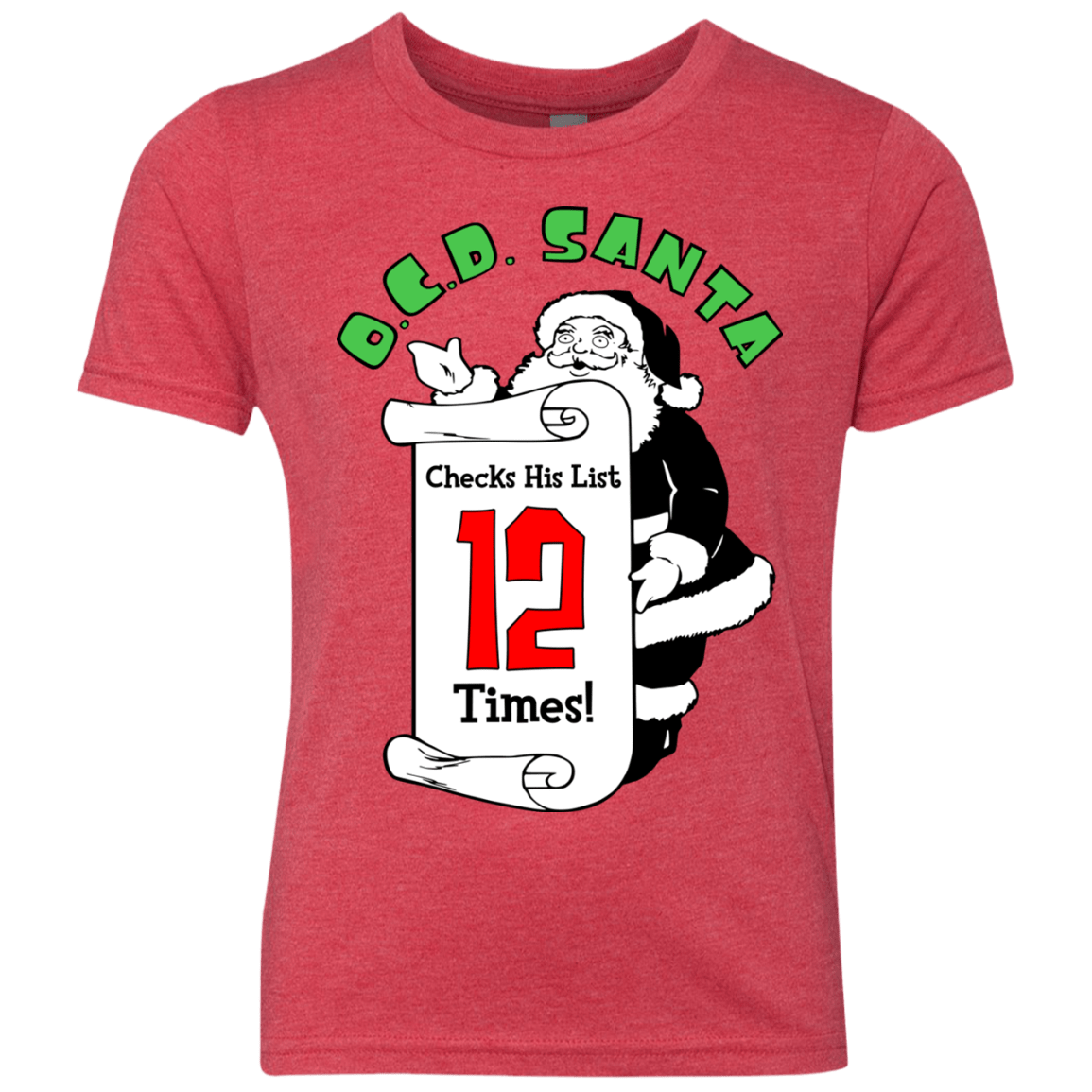 T-Shirts Vintage Red / YXS OCD Santa Youth Triblend T-Shirt