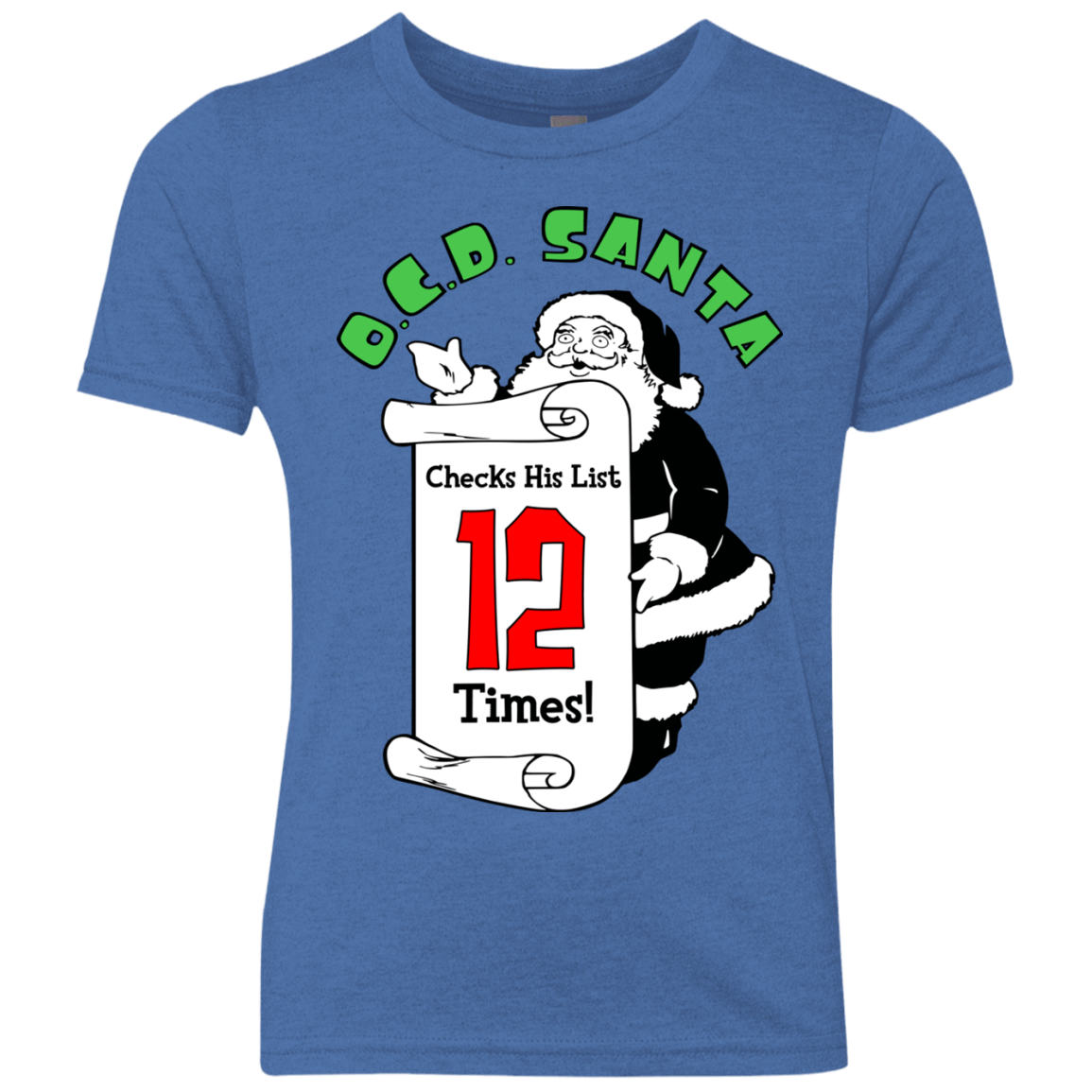 T-Shirts Vintage Royal / YXS OCD Santa Youth Triblend T-Shirt