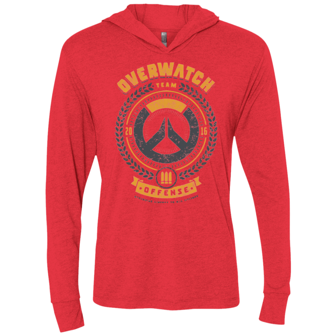 T-Shirts Vintage Red / X-Small Offense Team Triblend Long Sleeve Hoodie Tee