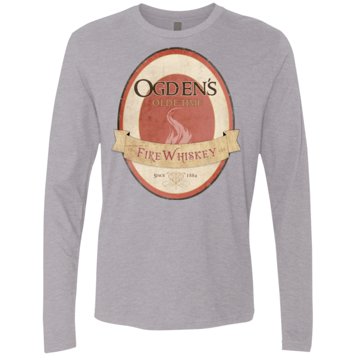 T-Shirts Heather Grey / Small Ogdens Fire Whiskey Men's Premium Long Sleeve
