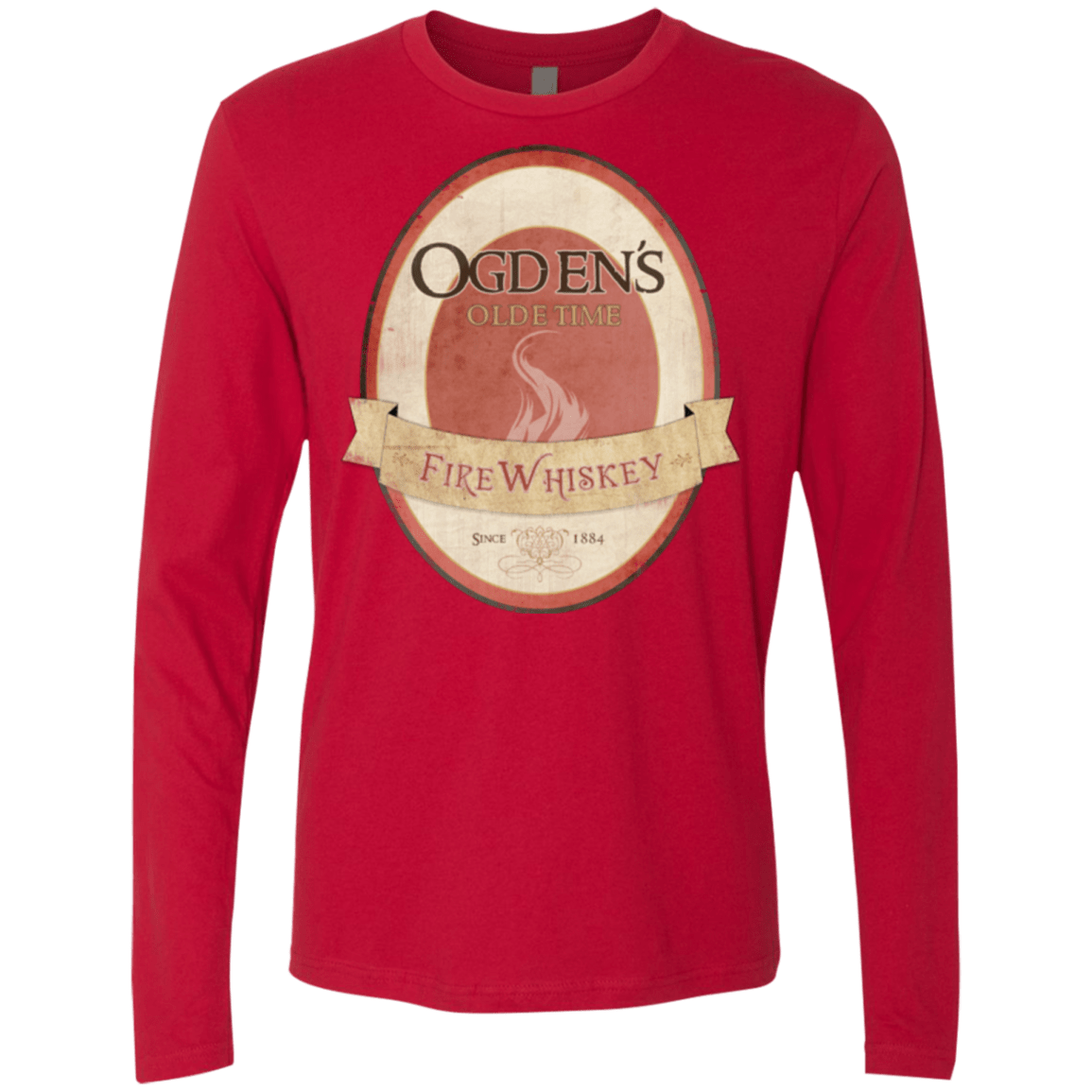 T-Shirts Red / Small Ogdens Fire Whiskey Men's Premium Long Sleeve