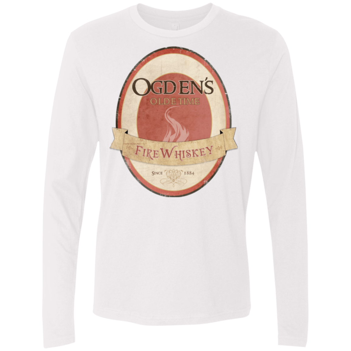 T-Shirts White / Small Ogdens Fire Whiskey Men's Premium Long Sleeve